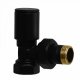 Кран Koer KR.531 Black - 1/2" для полотенцесушителя угловой