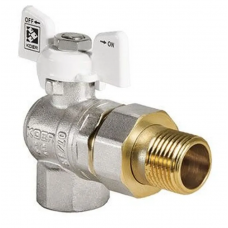 Кран Koer угловой с американкой 1" White