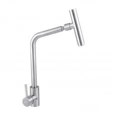 Смеситель Haiba SUS-017 для кухни с вращающимся изливом из нерж. стали SUS304